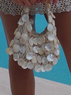 Shell Crochet Mini Bag in Ivory
